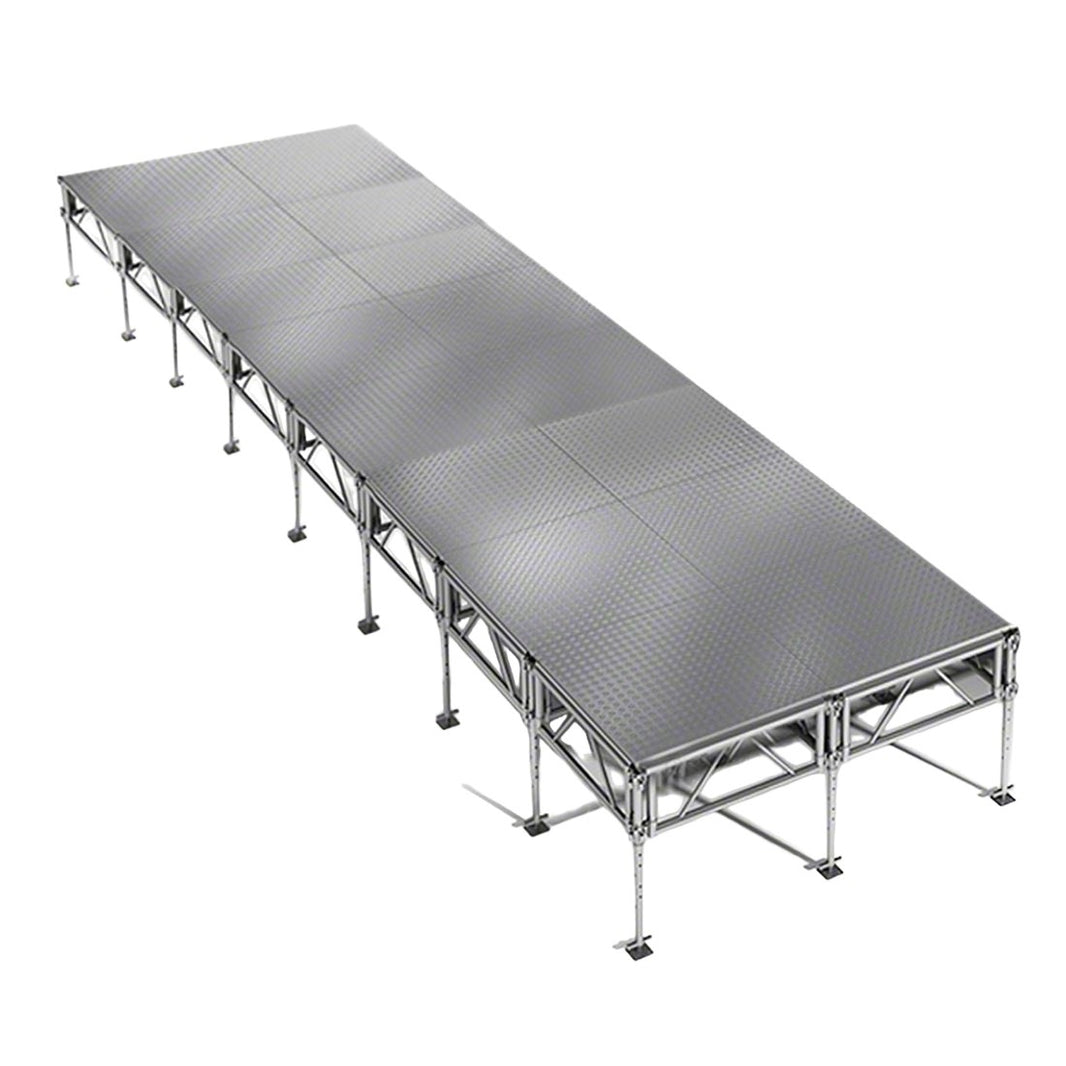 Outdoor Stage System 8' x 32' Adjustable Height 24"-48" Industrial Finish - Model STAOD832