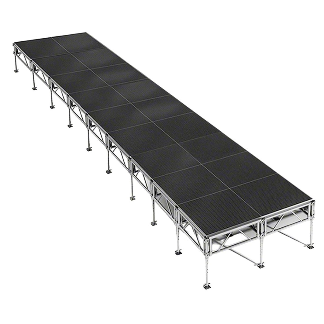 Outdoor Stage System 8' x 36' Adjustable Height 24"-48" Industrial Finish - Model STAOD836