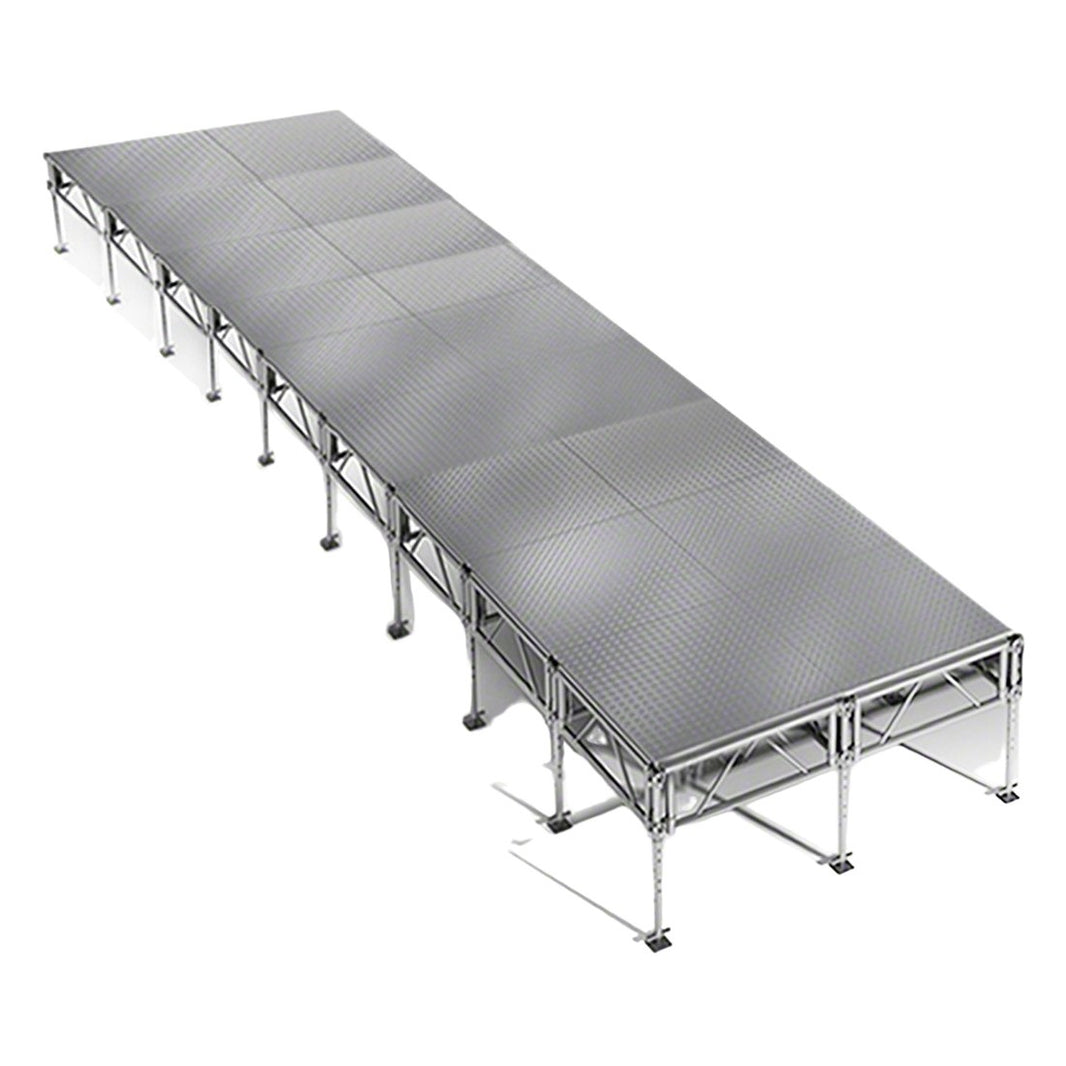 Outdoor Stage System 8' x 36' Adjustable Height 24"-48" Industrial Finish - Model STAOD836