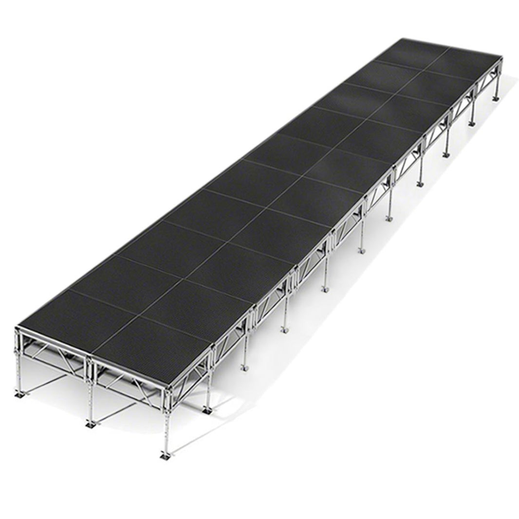 Outdoor Stage System 8' x 40' Adjustable Height 24"- 48" Industrial Finish - Model STAOD840