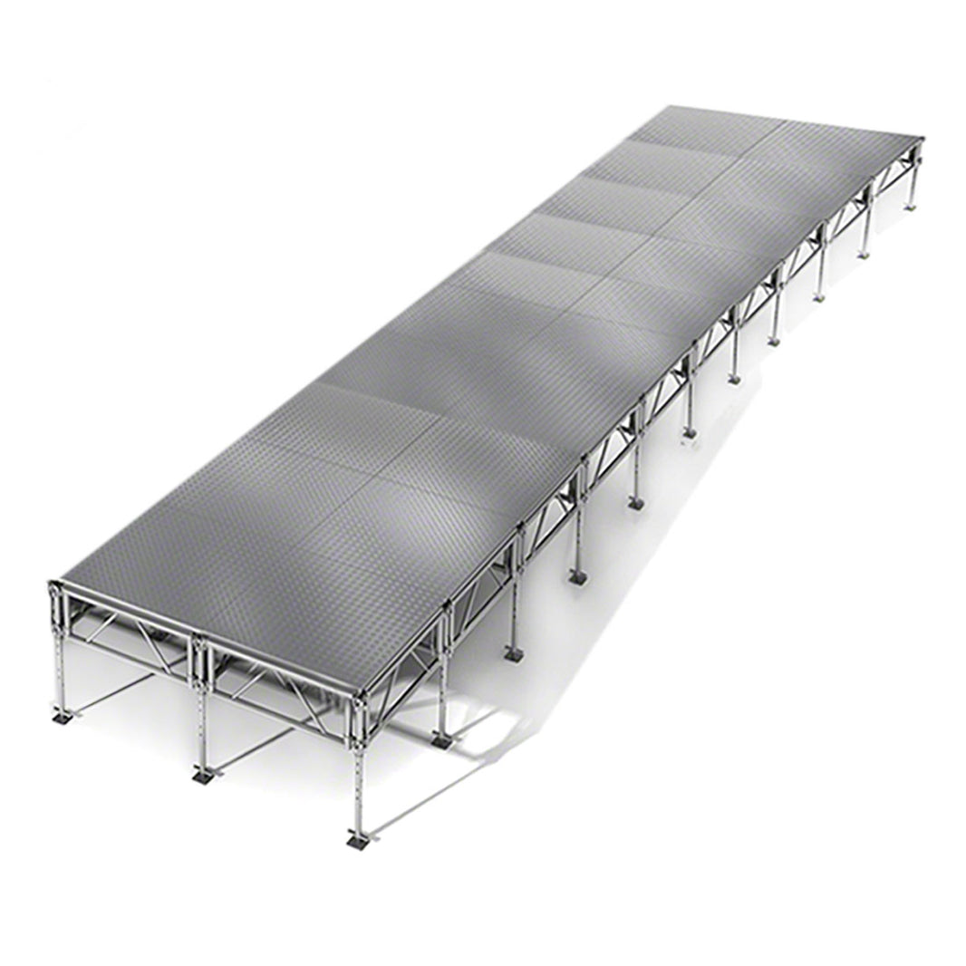 Outdoor Stage System 8' x 40' Adjustable Height 24"- 48" Industrial Finish - Model STAOD840