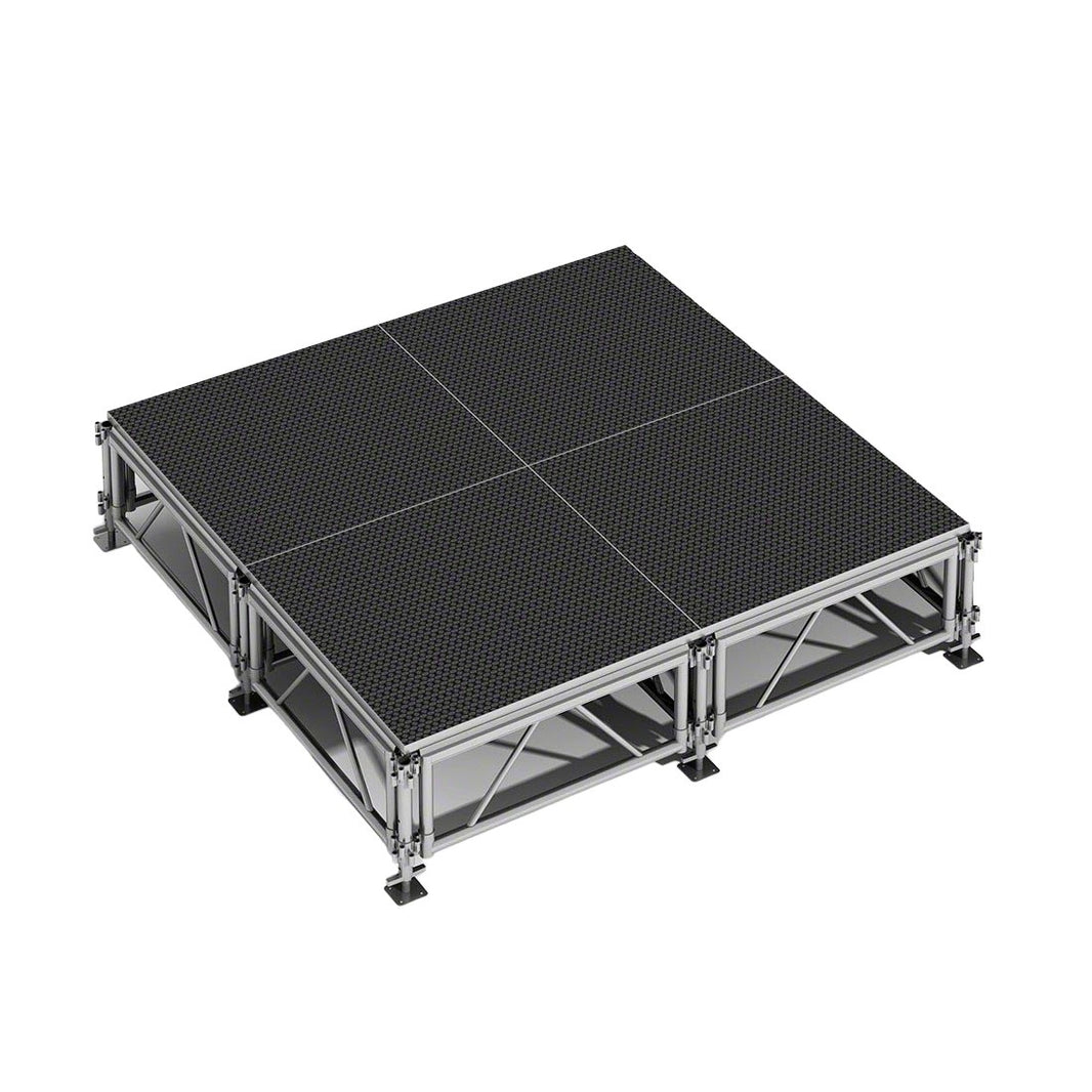 Outdoor Stage System 8' x 8' Adjustable Height 24"-48" Industrial Finish - Model STAOD88