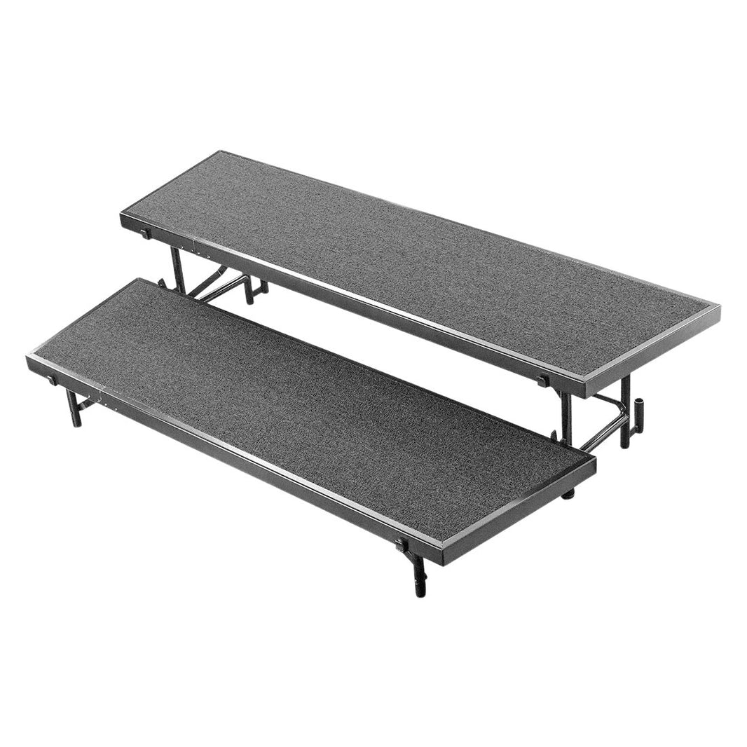 Standing Risers System 2 Tier - 5.5' Long  - Carpeted Surface - Model STRS255