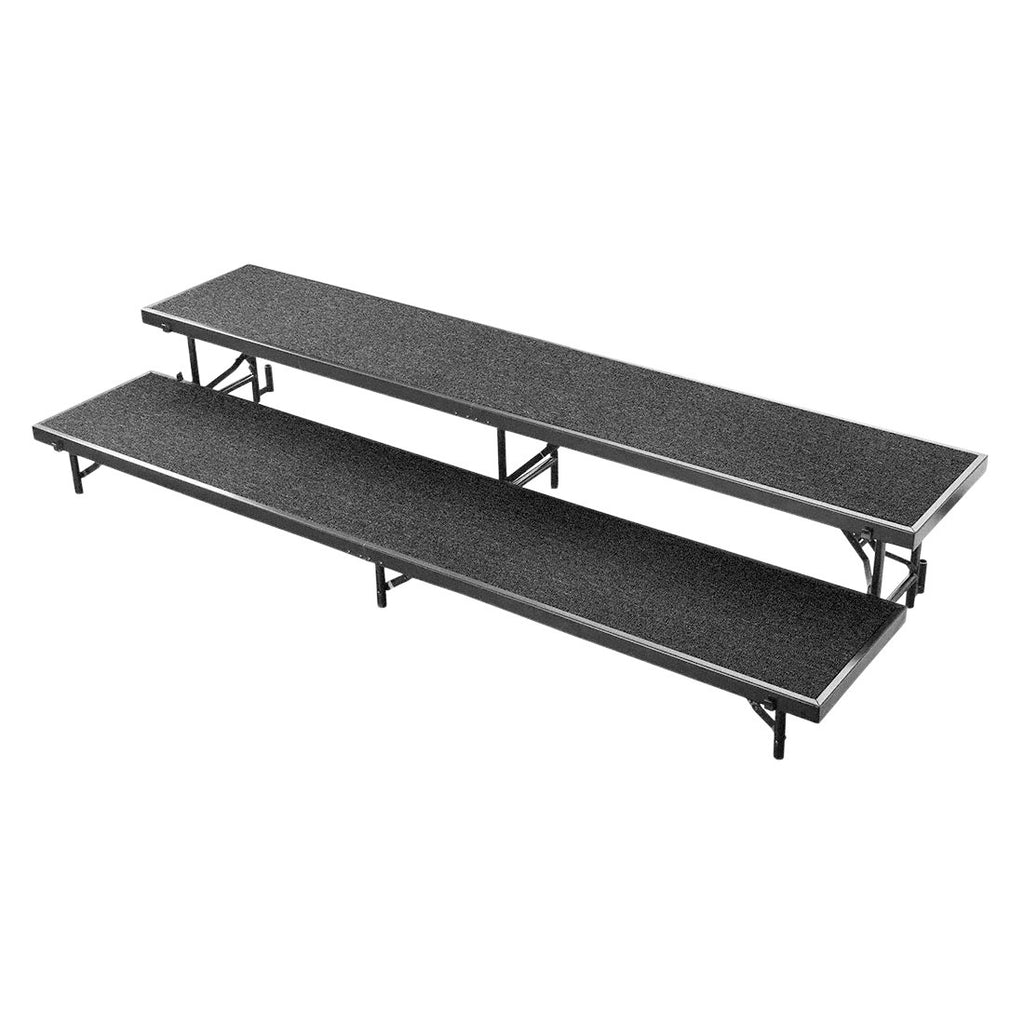Standing Risers System 2 Tier - 8' Long - Carpeted Surface - Model STR