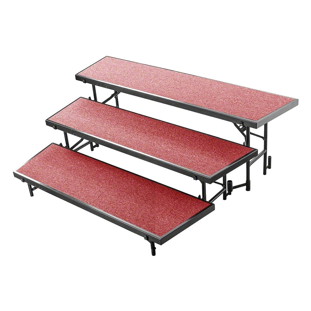 Standing Risers System 3 Tier - 5.5' Long  - Carpeted Surface - Model STRS355