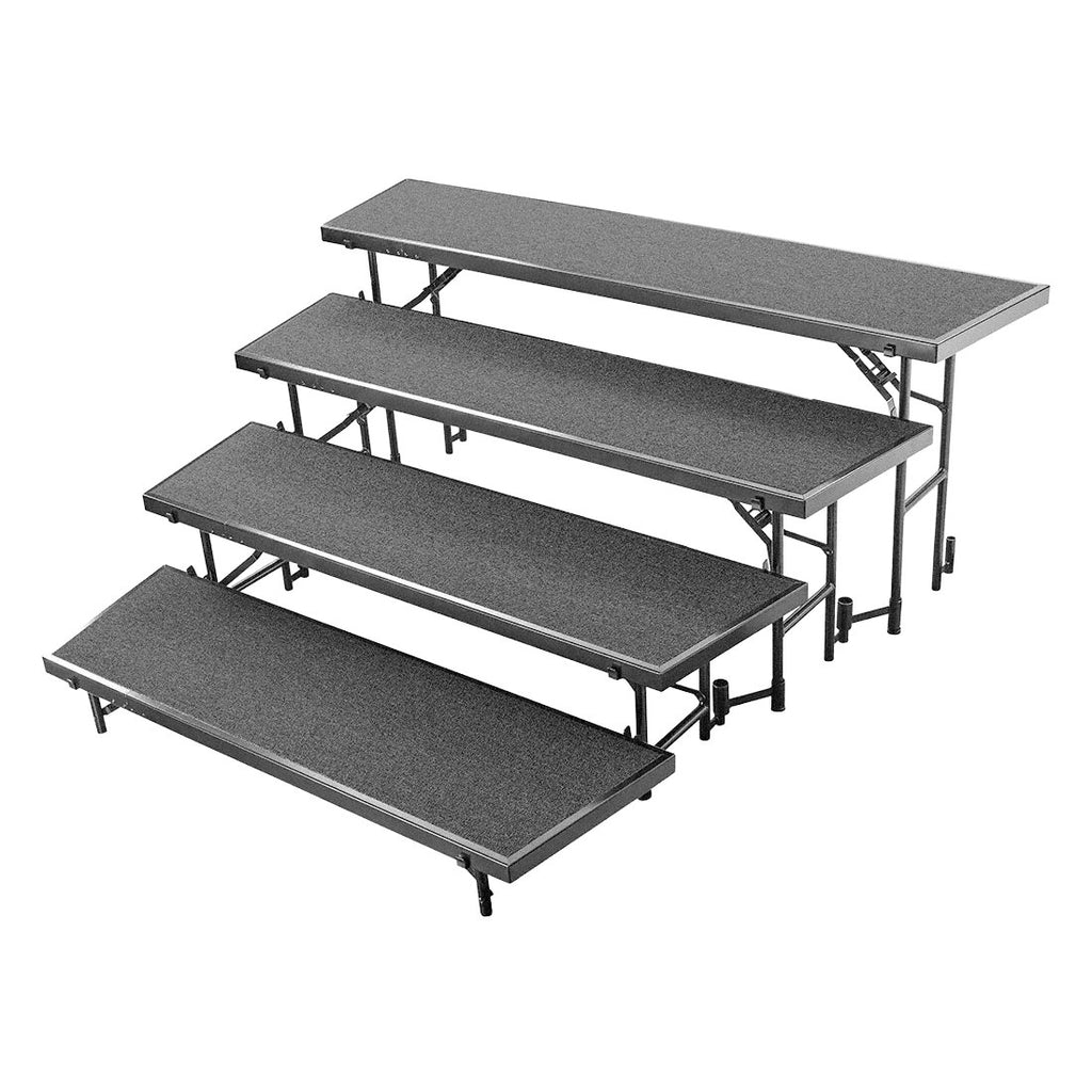 Standing Risers System 4 Tier - 5.5' Long - Carpeted Surface - Model S