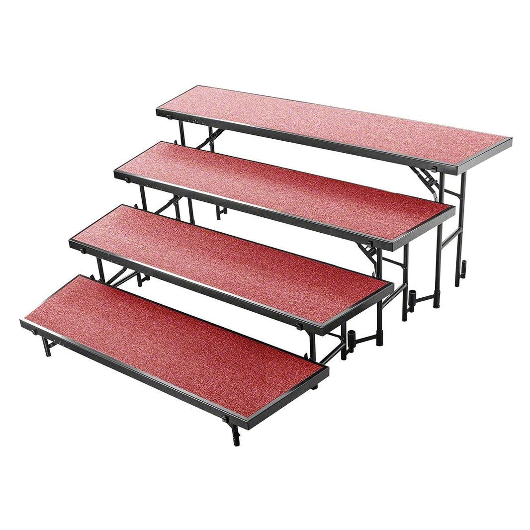 Standing Risers System 4 Tier - 5.5' Long  - Carpeted Surface - Model STRS455