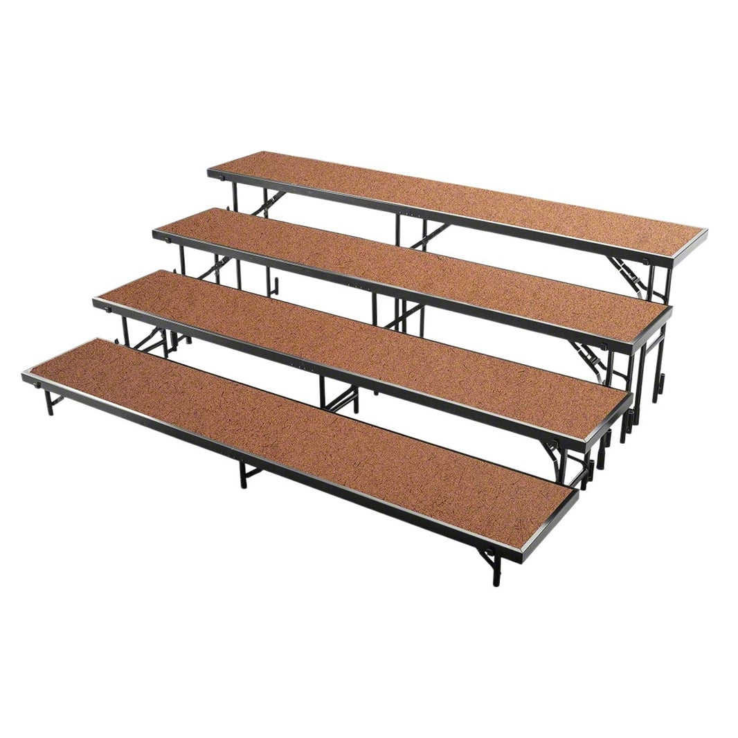 Standing Risers System 4 Tier - 8' Long - Hardboard Surface - Model STRSHB48