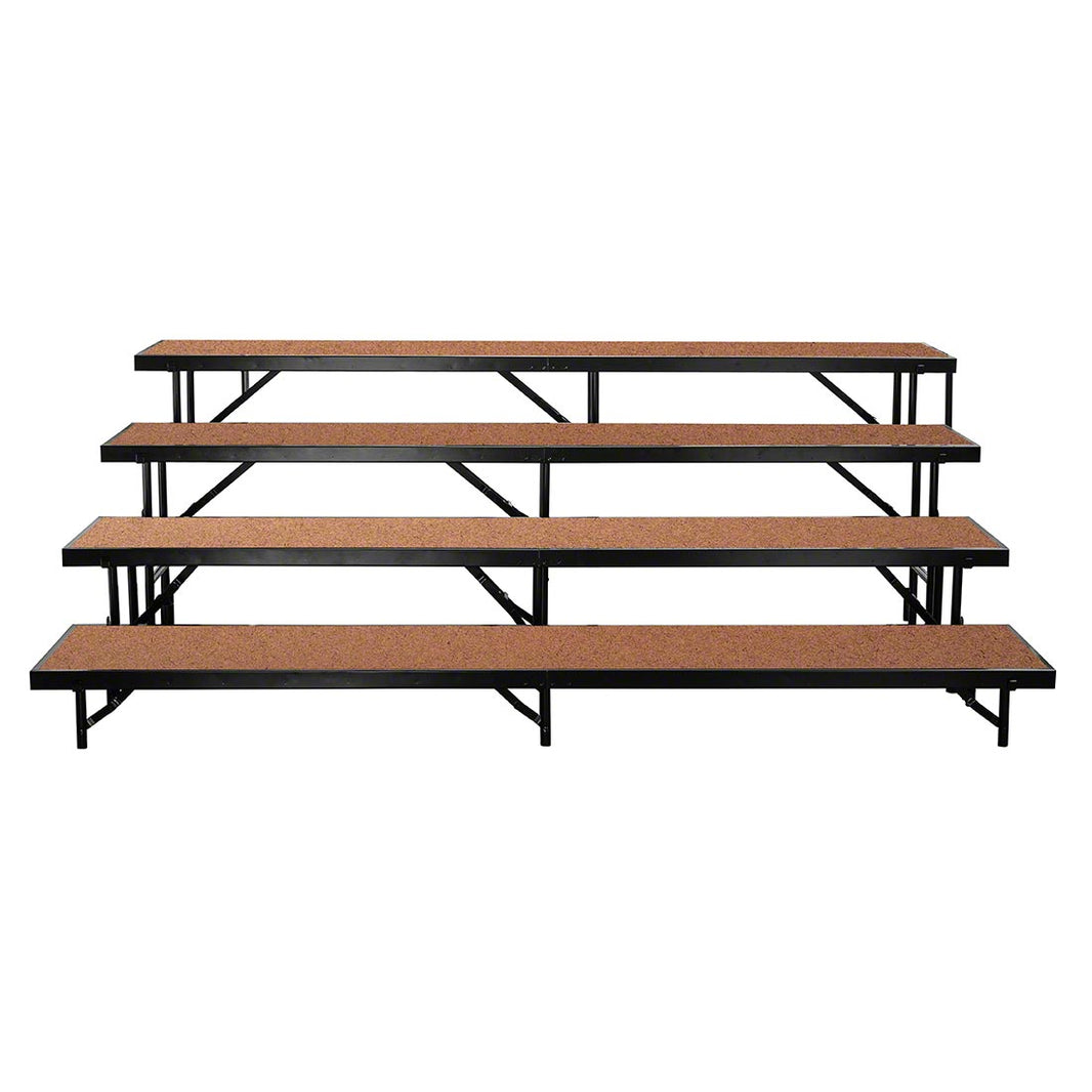 Standing Risers System 4 Tier - 8' Long - Hardboard Surface - Model STRSHB48