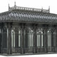 Intricate wrought iron scrollwork on luxury Victorian conservatory roof