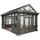 Industrial Victorian glass conservatory with riveted metal panels