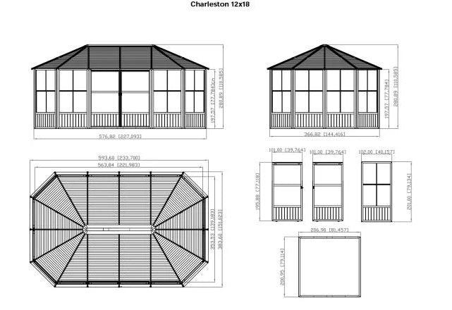 Rectangular Sunroom Solarium House - Garden House – Model # SUNR4350-Taimco
