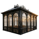 Premium Victorian garden room with decorative metal panels and glass walls