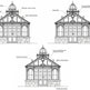 Technical drawing of a conservatory with labeled components on a white background