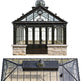 Glass conservatory with stone foundation on a white background