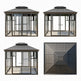 Modern garden room with double‑tier roof and tempered glass walls