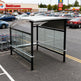 Black steel frame and precision‑welded joints on TAIMCO shopping cart shelter.