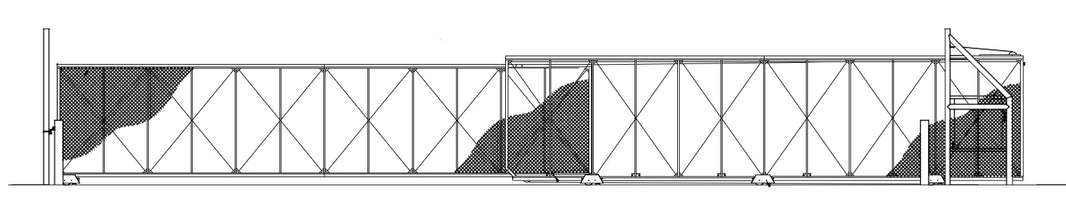 Telescoping Box Frame Roller Gate (Manual Operation) - Chain Link  Model TBFRGMOCL749