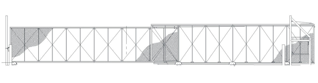 Telescoping Box Frame Roller Gate (Manual Operation) - Chain Link Mode