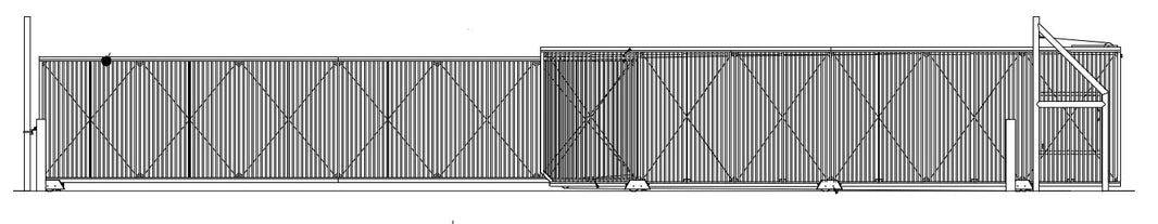 Telescoping Box Frame Roller Gate (Manual Operation) - Ornamenral  Model TBFRGMOCL750