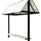 Wooden bench seating with clean, modern lines inside TAIMCO outdoor shelter.