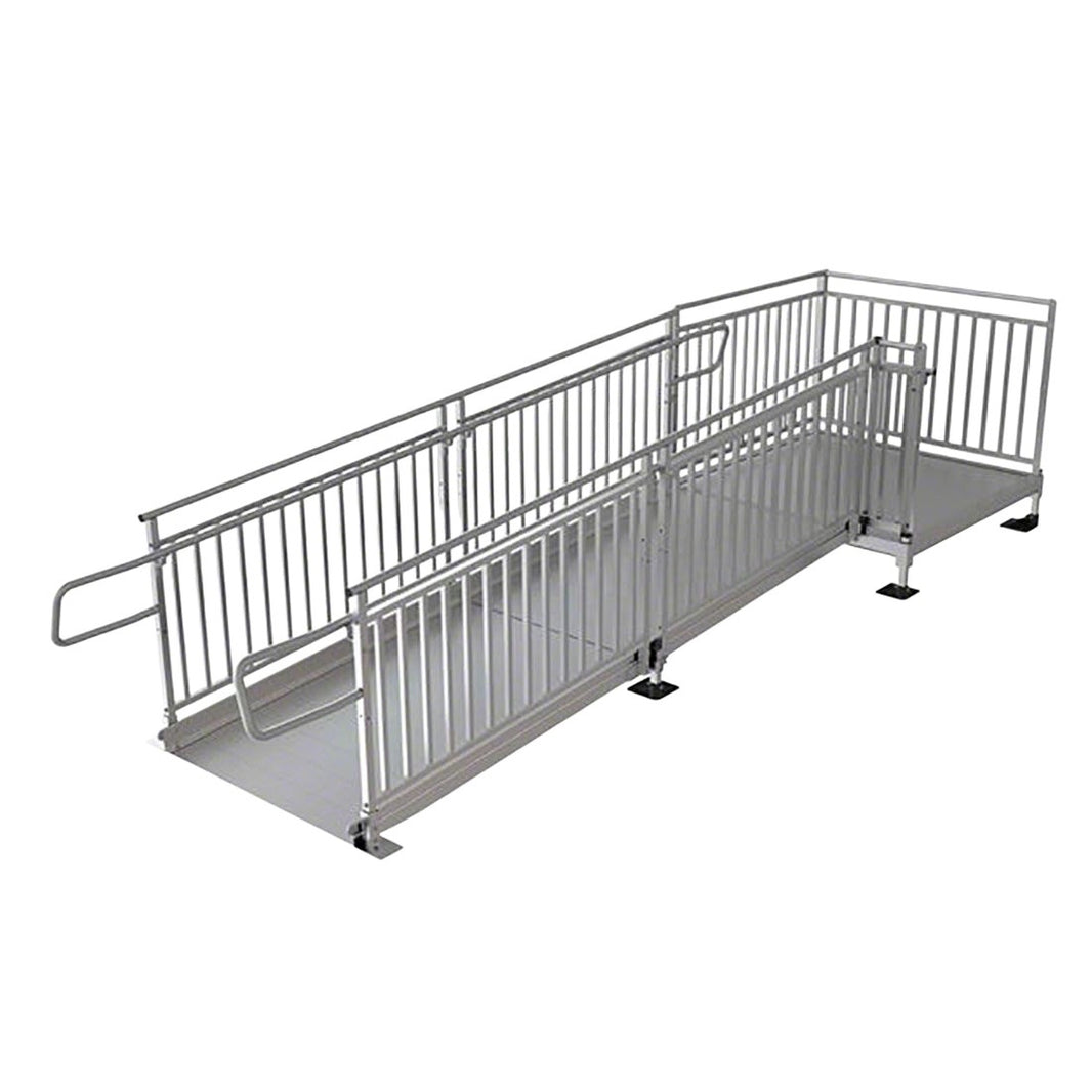 Aluminum Pathway Ramp with Guard Rail  Model ALRWGR