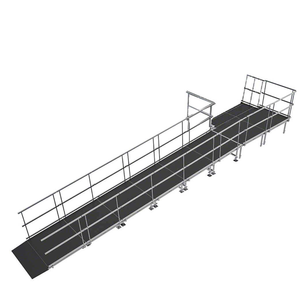 Universal Straight ADA Wheelchair Ramp for 24" Height Stages With Land Model USADASLWCR24