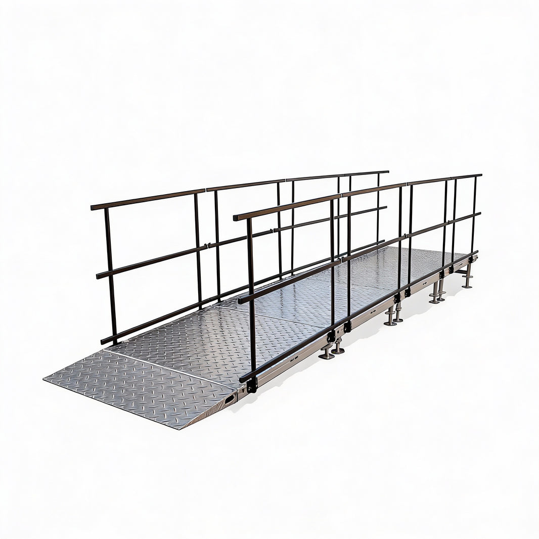 Universal Straight ADA Wheelchair Ramp for 16" Height Stages Model USADASWCR16