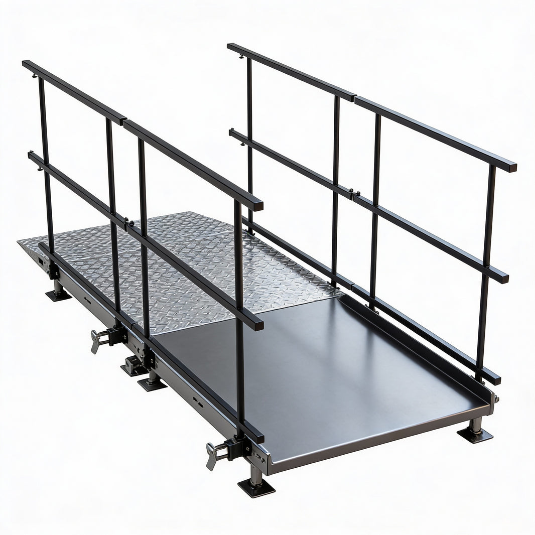 Universal Straight ADA Wheelchair Ramp for 8" Height Stages Model USADASWCR8