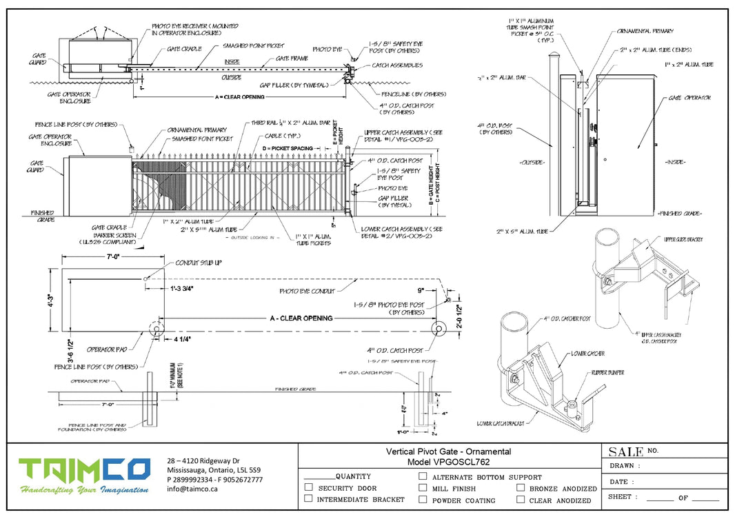 Vertical Pivot Gate - Ornamental  Model VPGOSCL762