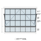 Technical drawing of a modern canopy with labeled components on a grid background