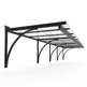 Carport structure with transparent roof on a white background
