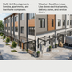 Multi-unit development with architectural features for weather-sensitive areas.