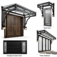 Collage of architectural elements including a main door, side door, garage access door, and patio walkout.