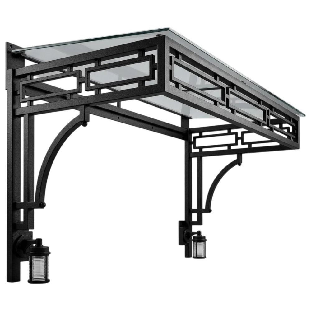 Decorative metal bracket with lights on a white background