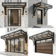 Collage of exterior doorways with decorative canopies and lighting fixtures.