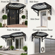 Four different types of door canopies shown with their respective door types.