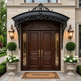 Premium curved iron canopy designed for luxury and heritage entrances.
