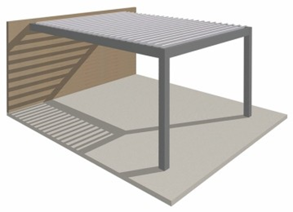 Modern outdoor table with metal frame and glass top on a white background