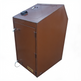 Brown metal cabinet with a lock on a white background