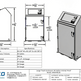 Technical drawing of a large trash enclosure with dimensions and specifications.