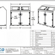 Technical drawing of a large trash enclosure with dimensions and specifications.