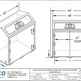 Technical drawing of a 64-gallon double door animal proof trash enclosure with dimensions and Taimco branding.