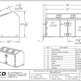Technical drawing and specifications of a trash enclosure with dimensions and material details.