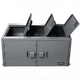 Gray TAIMCO trash bin with open compartments on a white background