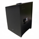 Black metal cabinet on a white background