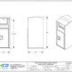 Technical line drawing of a single trash enclosure with three views, dimensions, and a Taimco sales form at the bottom on a white background.