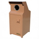 A TAIMCO industrial waste container or refuse bin with a tan metal cabinet, a circular opening at the top, and a small front handle, shown on a plain white background.