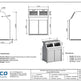 Technical drawing of a double trash enclosure with dimensions and specifications.