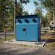 Bright yellow workshop cabinet with vent ports and TAIMCO label on lower right